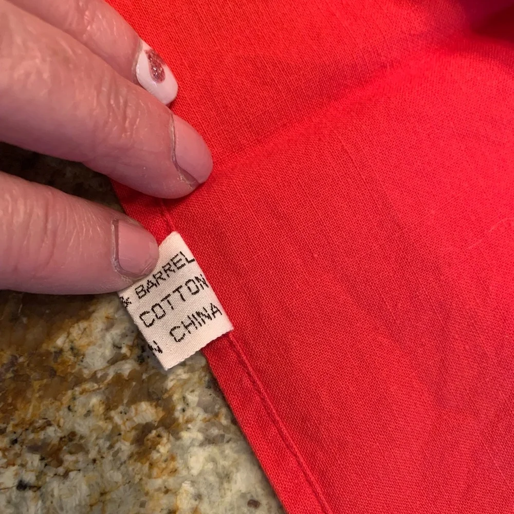 CRATE & BARREL Set of 3 Red Cotton Napkins 18 X 18